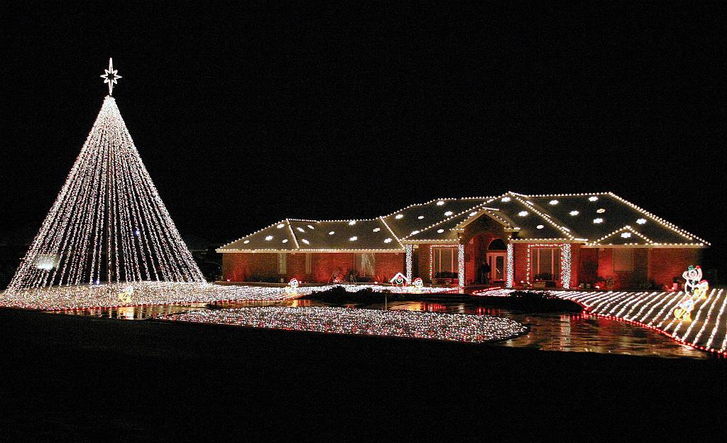 11-25tree1.jpg - November 2007. Our first Thanksgiving.. And it snowed!!!